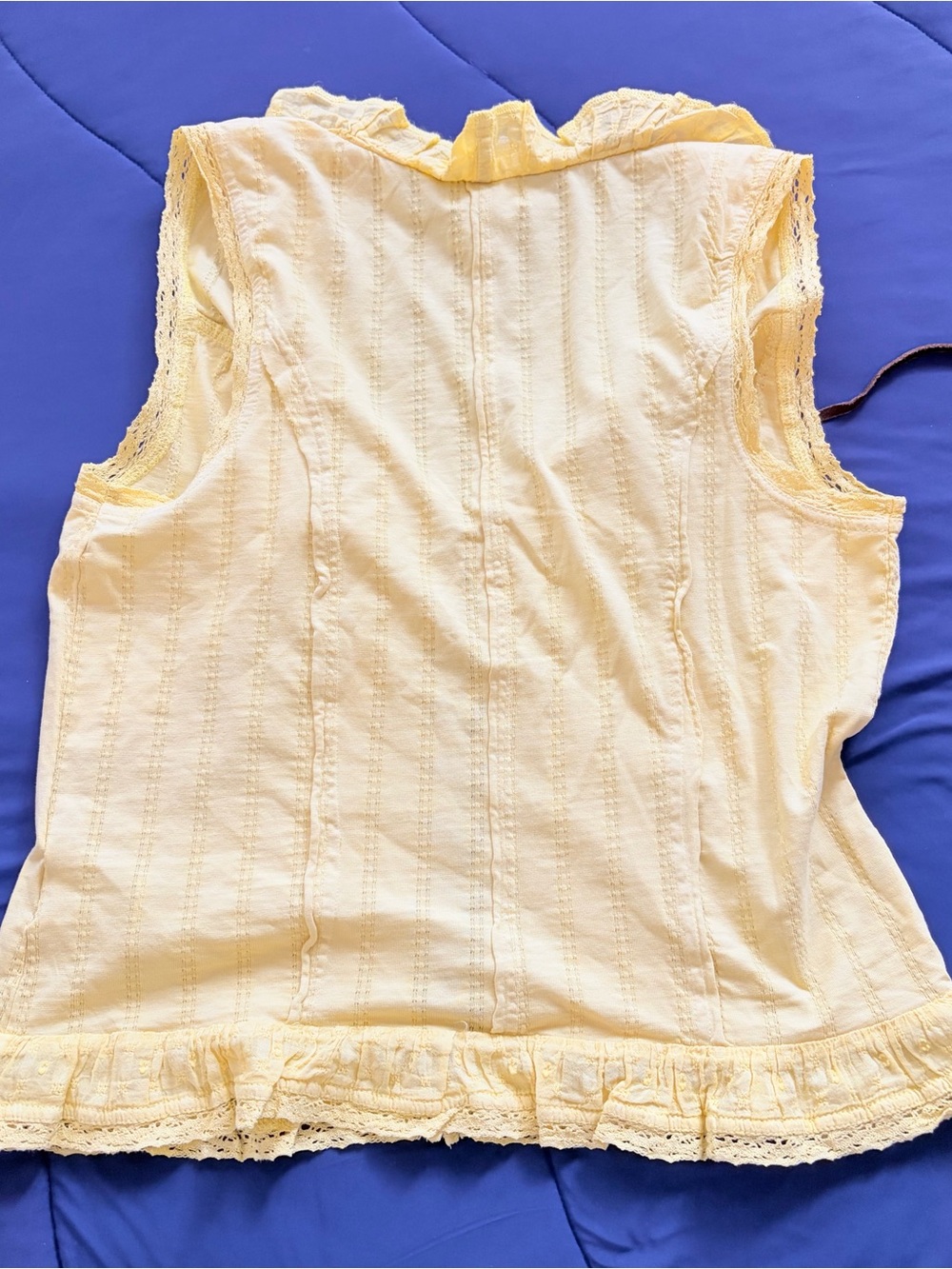 Anthropologie Pilcro Eyelet Ruffle Tank in Lemongrass - Picture 10 of 13